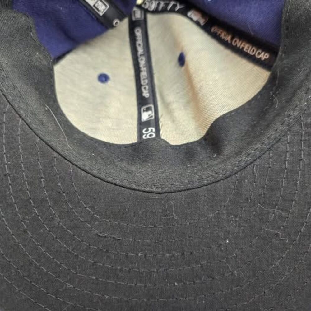 Cleveland Indians New Era 59Fifty Fitted Hat Size 6 7/8 Chief Wahoo MLB On Field - Picture 7 of 10